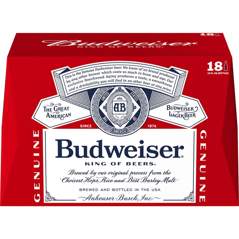 Budweiser 18 Pack (12 oz Bottles)