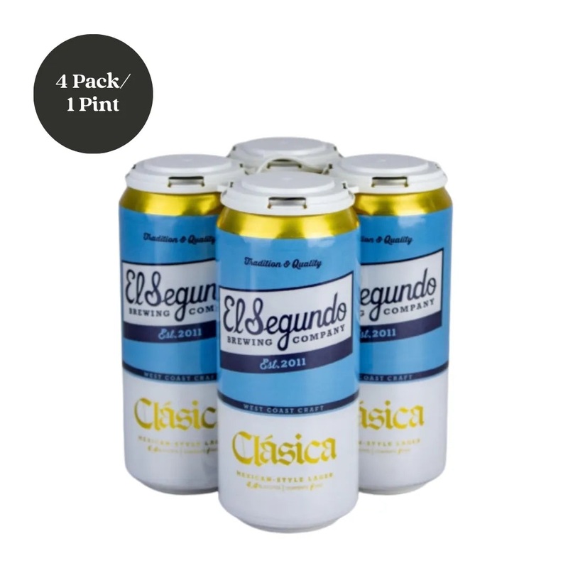 El Segundo Clasica Lager Beer 4pk 1 pint Cans