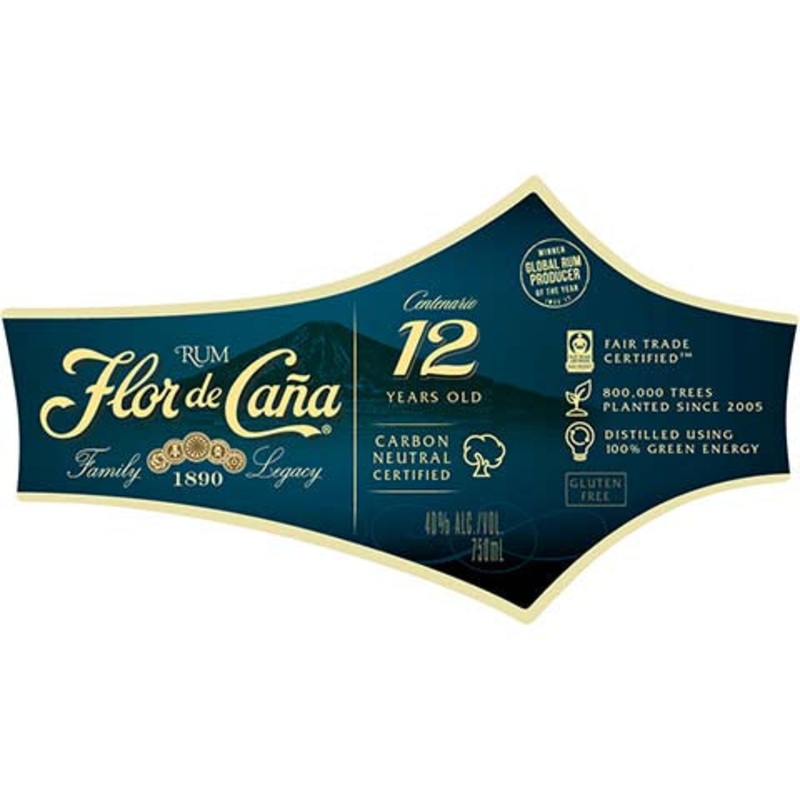 Flor de Cana Centenario 12 Years Old Rum 750ML BTL