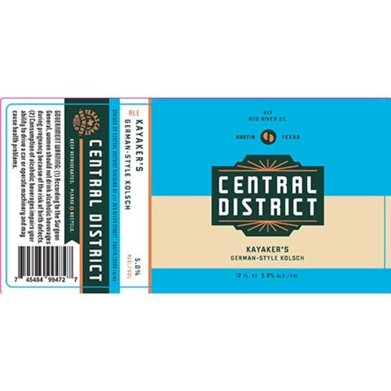 Central District Kayaker's German Kolsch 12OZ SINGLE CAN