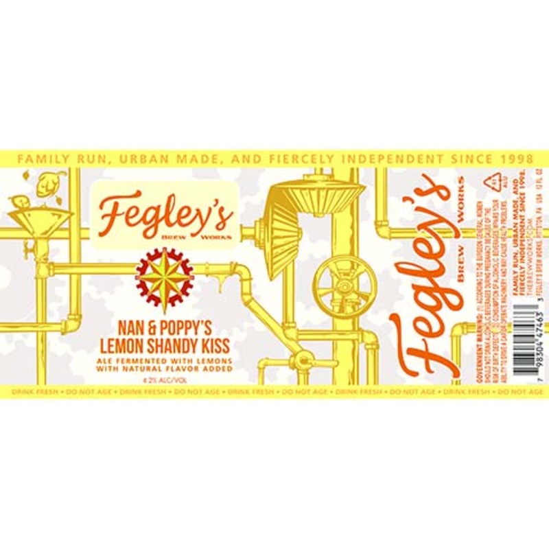 Fegley's Nan & Poppy's Lemon Shandy Kiss Ale 12OZ SINGLE CAN