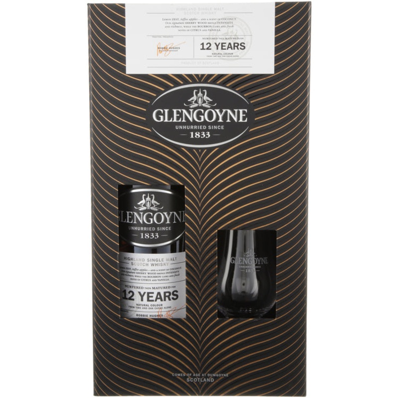 GLENGOYNE SINGLE MALT SCOTCH 12 YR 86 W/ GLASS 750ML 750ML