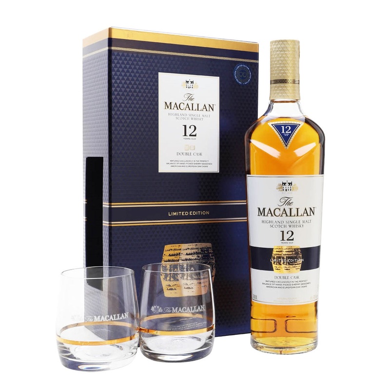 The Macallan 12 Year Old Double Cask W/ 2 Official Glasses