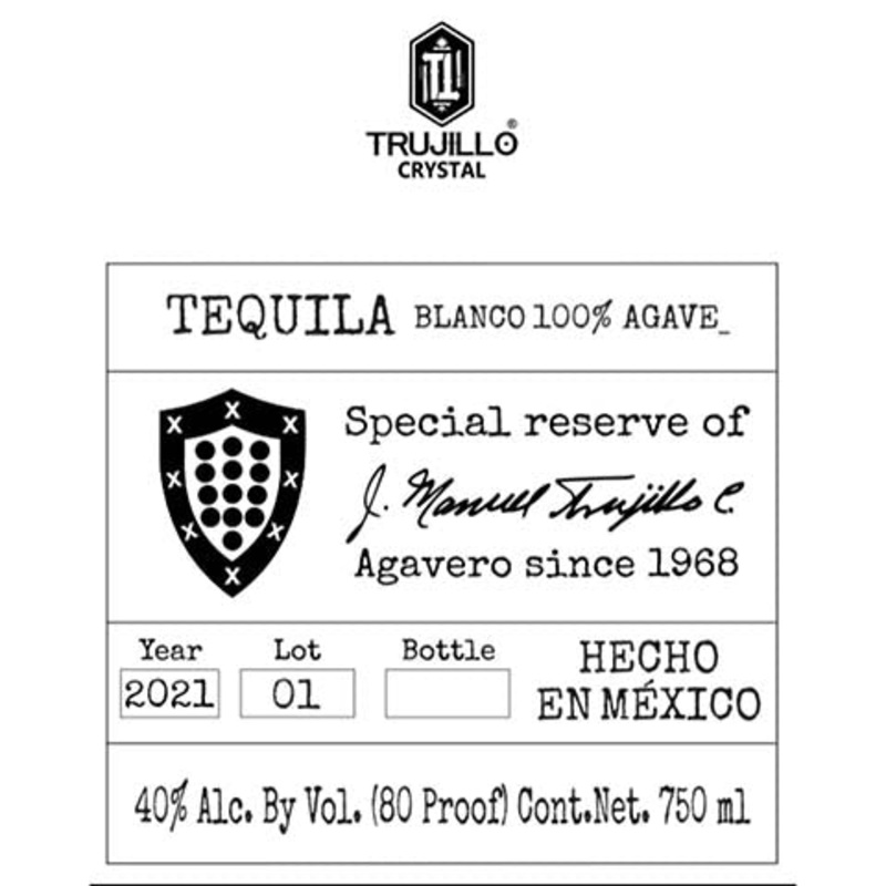 Trujillo Crystal Tequila Blanco 750ML BTL
