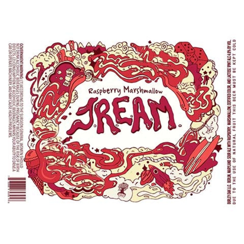 Burley Oak Raspberry Marshmallow JREAM Sour Ale 16OZ SINGLE CAN