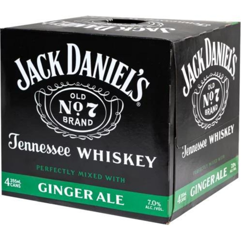 Cocktail Jack Daniels 4pk Ginger Ale