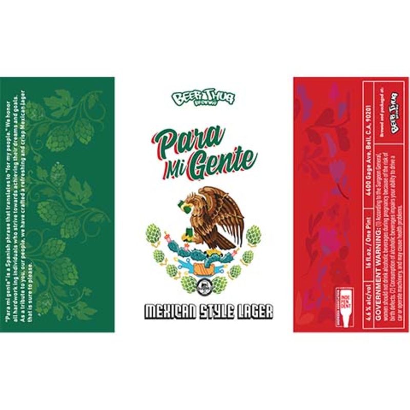 Beer Thug Para Mi Gente Lager 16OZ SINGLE CAN