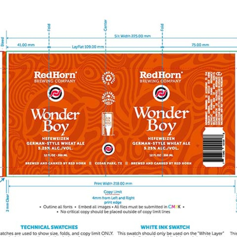 RedHorn Wonder Boy Hefeweizen Wheat Ale 12OZ SINGLE CAN