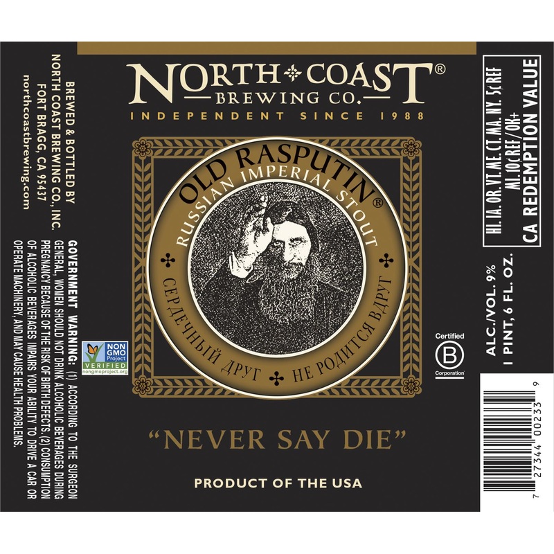 NORTH COAST OLD RASPUTIN IMPERIAL STOUT 22 oz (12)