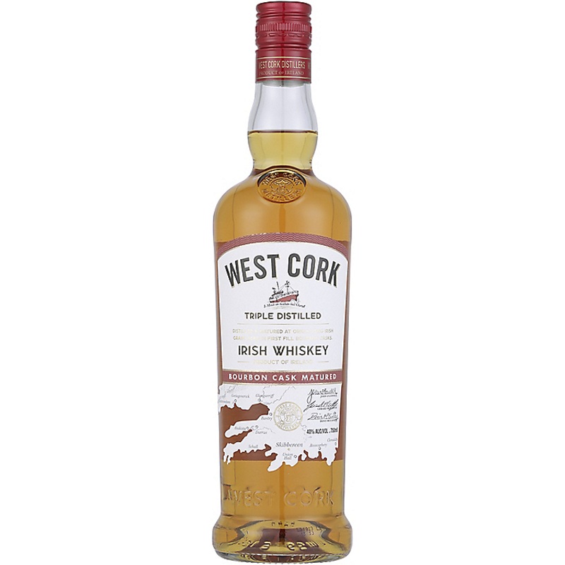 WEST CORK BLENDED IRISH WHISKEY BOURBON CASK MATURED 80 750ML 750ML