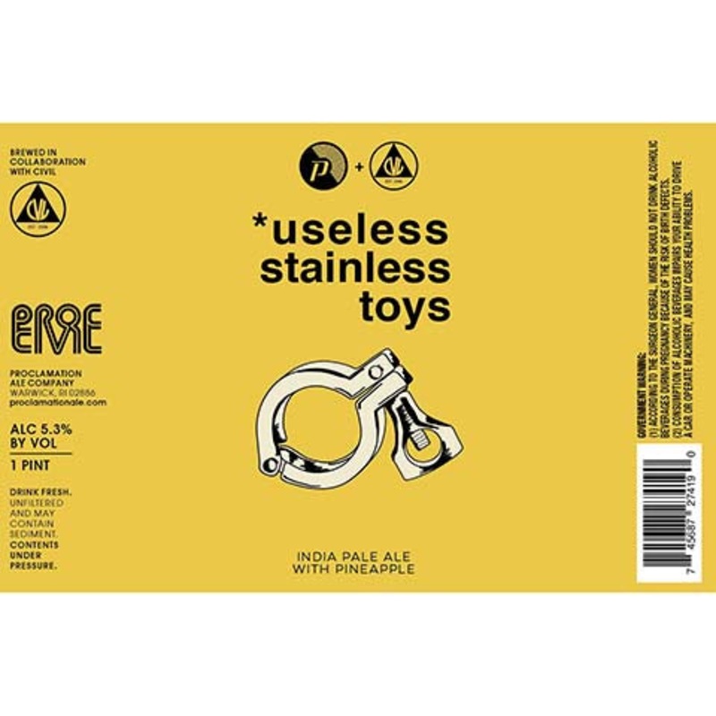 Proclamation Useless Stainless Toys IPA 16OZ SINGLE CAN