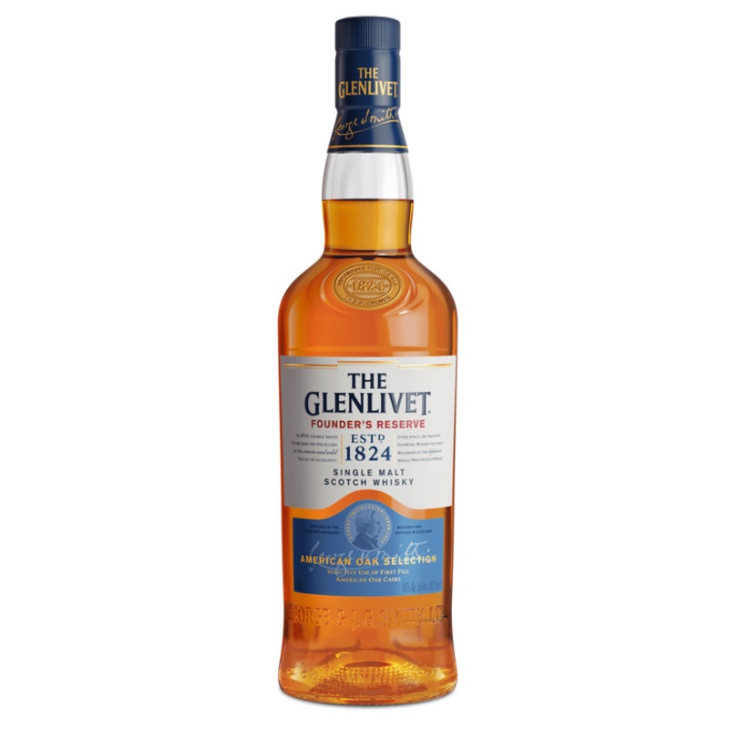 THE GLENLIVET SINGLE MALT SCOTCH FOUNDER'S RESERVE 80 WITH CARTON 750ML 750ML