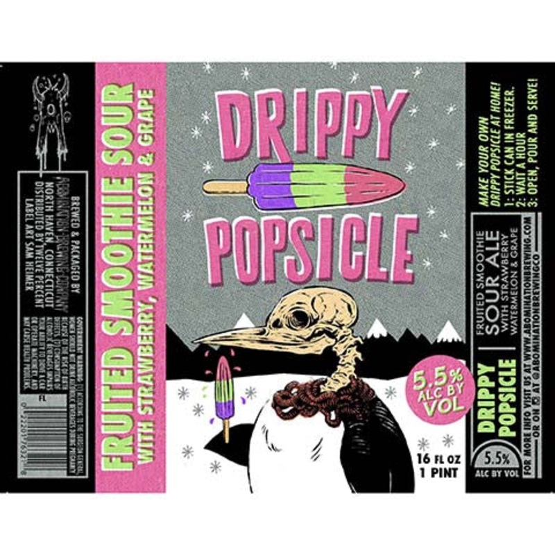 Abomination Drippy Popsicle Fruited Smoothie Sour Ale (Strawberry, Watermelon, & Grape) 16OZ SINGLE CAN