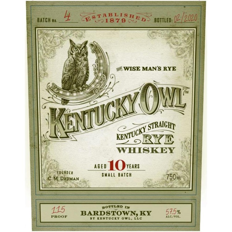 Kentucky Owl 10 Year Old Rye Batch #4