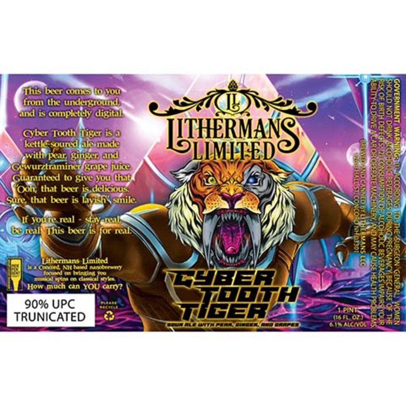 Lithermans Limited Cyber Tooth Tiger Sour Ale 16OZ SINGLE CAN