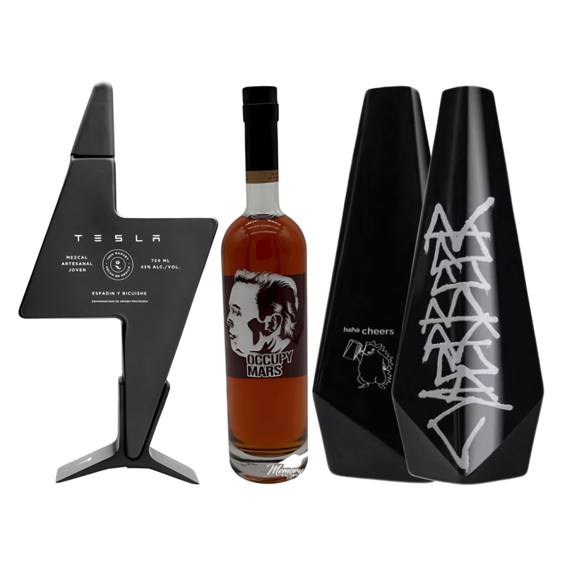 Tesla Space Bundle  Tesla Mezcal, CyberBeer 2-Pack & "Occupy Mars" Whiskey
