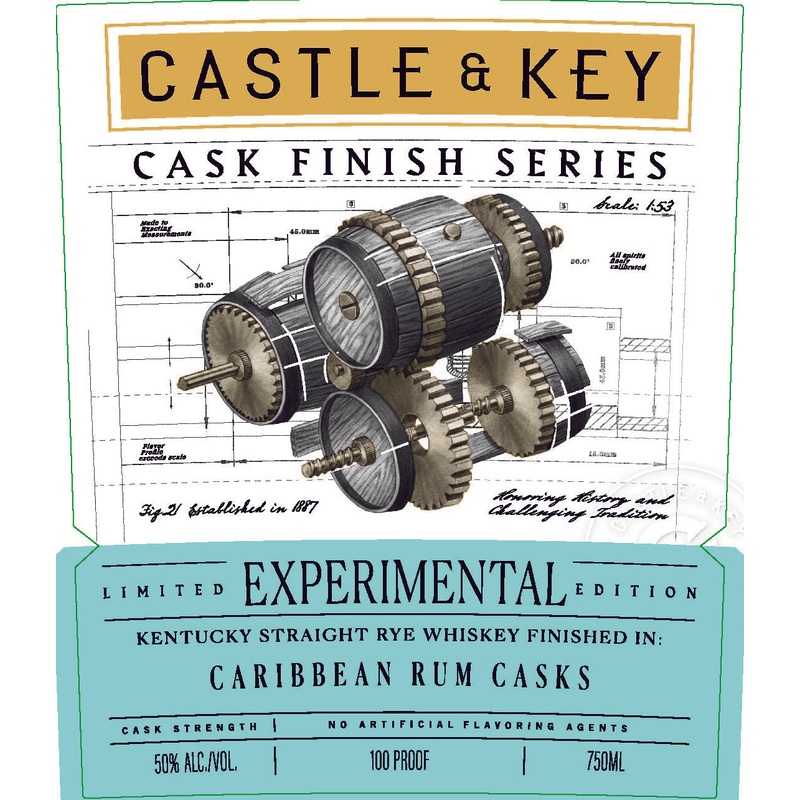 Castle & Key Experimental Rye Whiskey Caribbean Rum Cask Finish 750ml