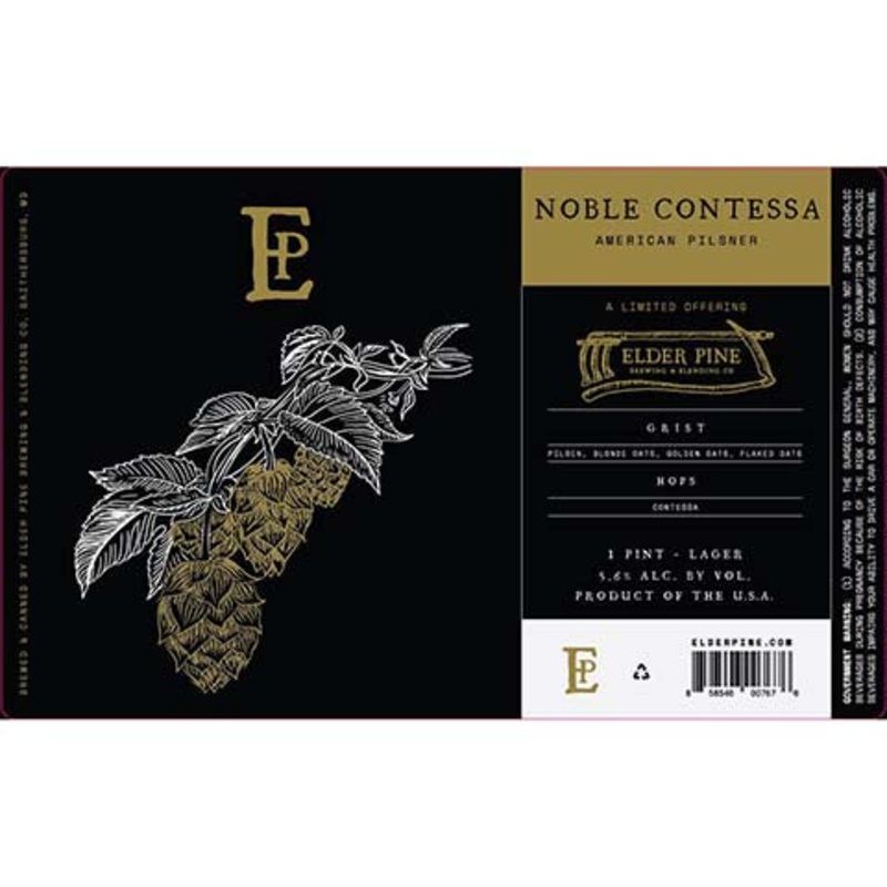 Elder Pine Noble Contessa Pilsner Lager 16OZ SINGLE CAN