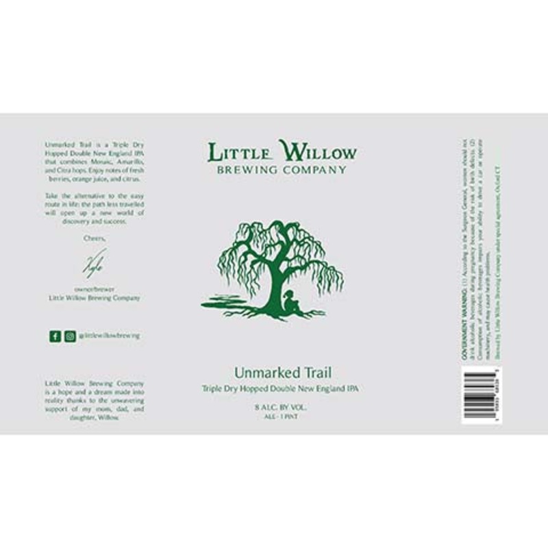 Little Willow Unmarked Trail Double New England IPA 16OZ SINGLE CAN