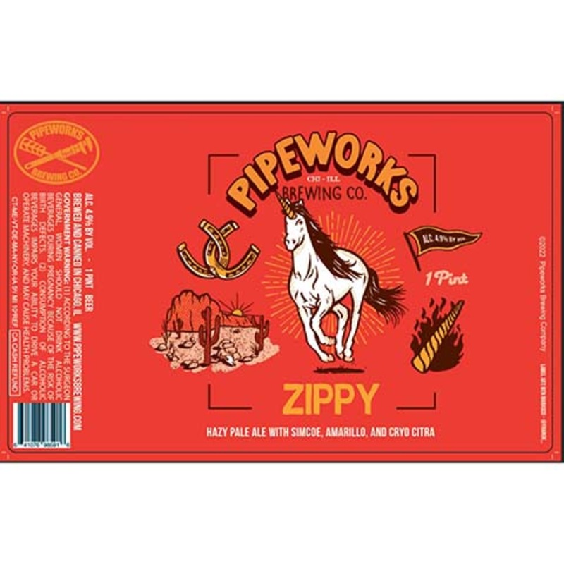 Pipeworks Zippy Hazy Pale Ale 16OZ SINGLE CAN