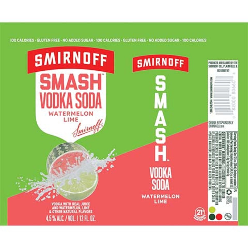 Smirnoff  Smash Watermelon Lime Vodka Soda 12OZ SINGLE CAN