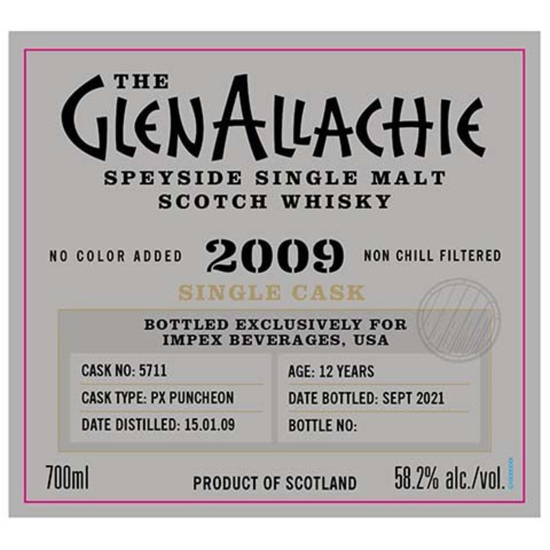 The Glenallachie Single Cask Speyside Single Malt Scotch Whisky 2009 700ML BTL
