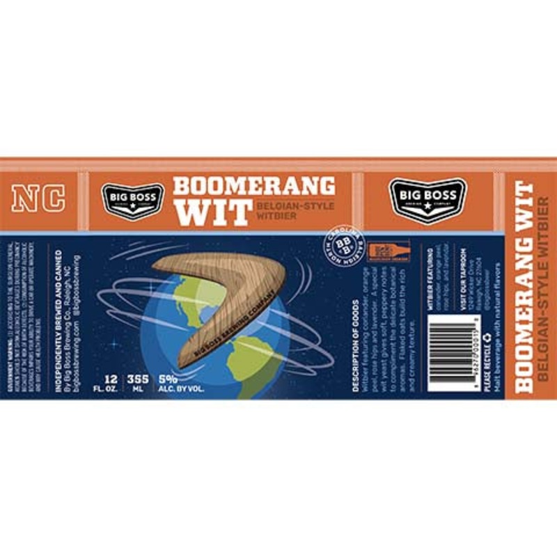 Big Boss Boomerang Wit Belgian-Style Witbier 12OZ SINGLE CAN