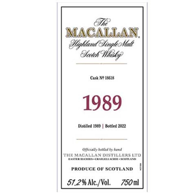 Macallan 1989 Highland Single Malt Scotch Whisky 750ML BTL