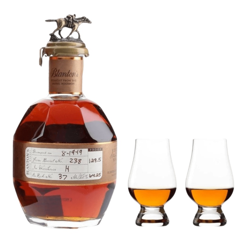 Blanton's Straight From the Barrel & Glencairn Whiskey Glass Set