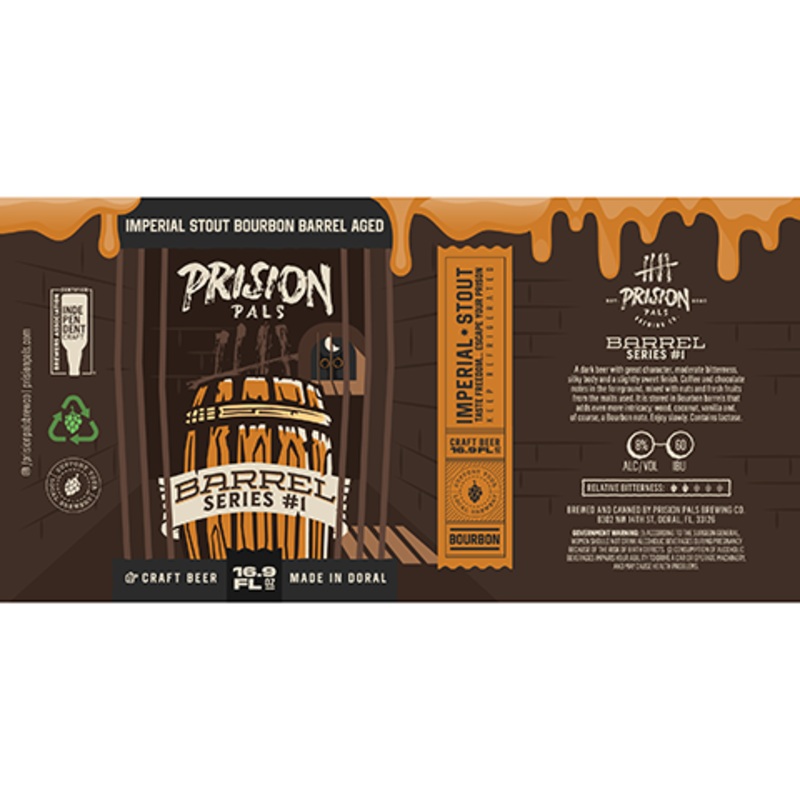 Prision Pals Barrel Series #1 Imperial Stout 16.9OZ SINGLE CAN