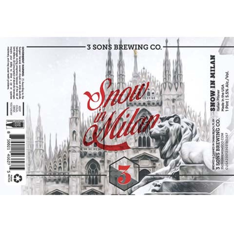 3 Sons Snow In Milan Pilsner 16OZ SINGLE CAN