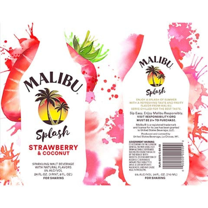 Malibu Splash Strawberry & Coconut 24OZ SINGLE CAN