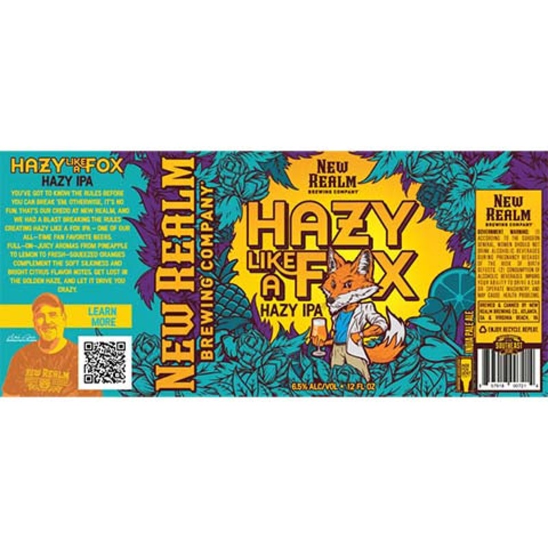 New Realm Hazy Like A Fox Hazy IPA 12OZ SINGLE CAN