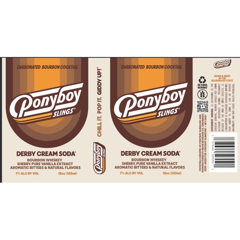 Ponyboy Slings Derby Cream Soda Bourbon Whiskey 355ml