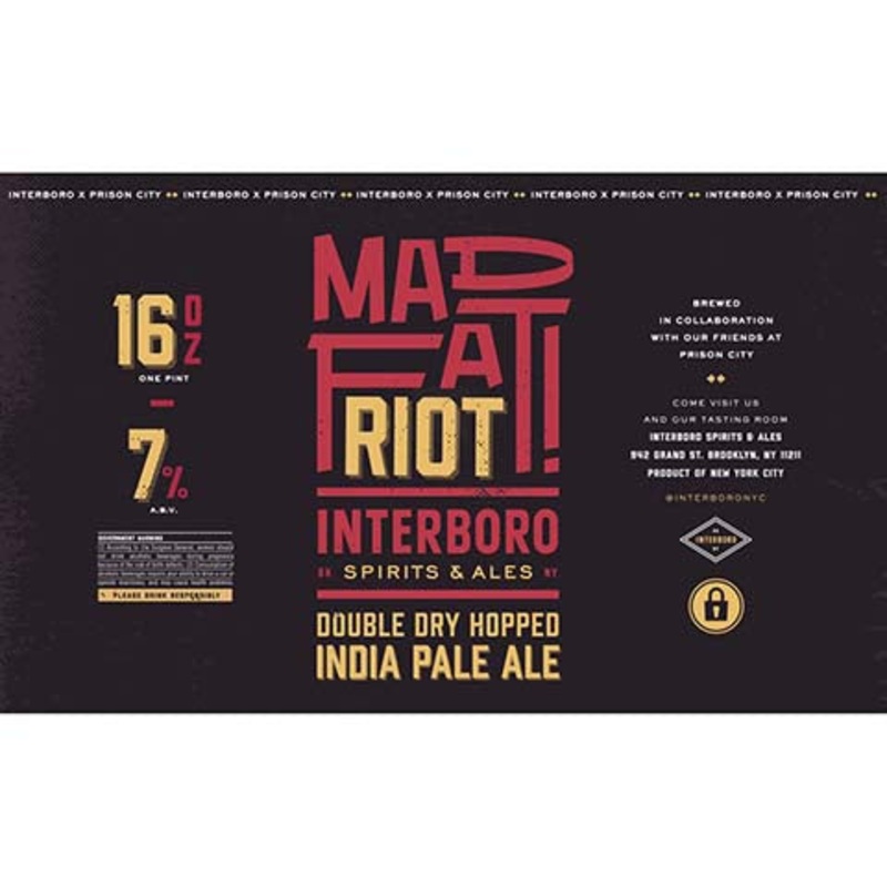 Interboro Mad Fat Riot! DDH IPA 16OZ SINGLE CAN