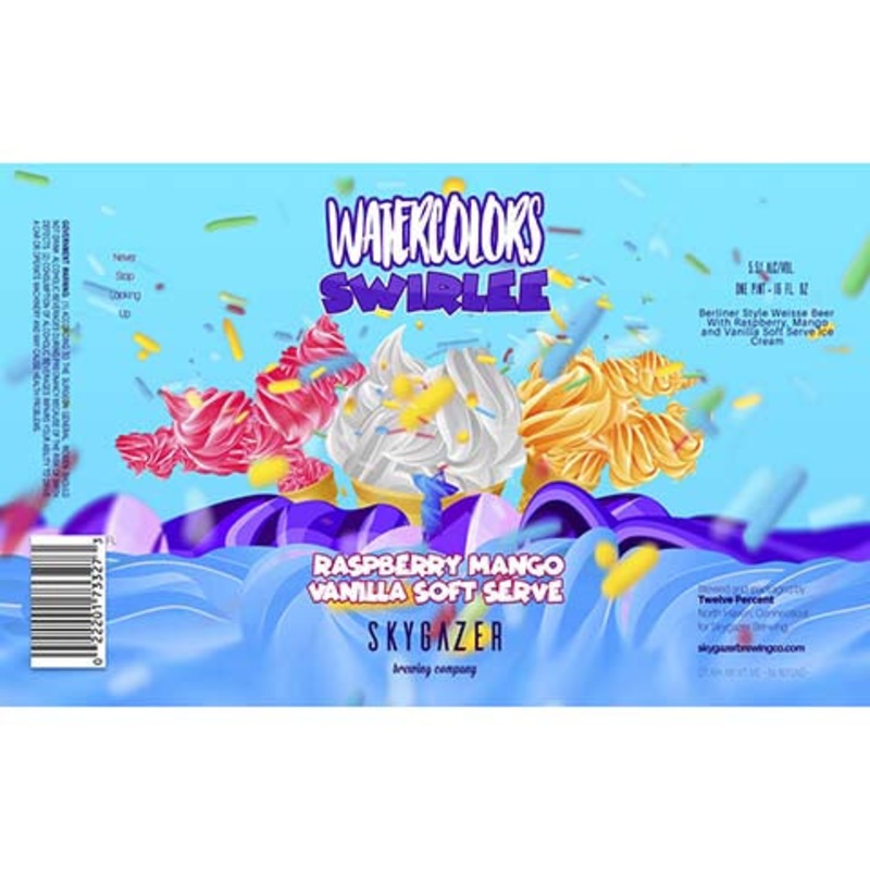 Skygazer Watercolors Swirlee Raspberry Mango Vanilla Soft Serve 16OZ SINGLE CAN