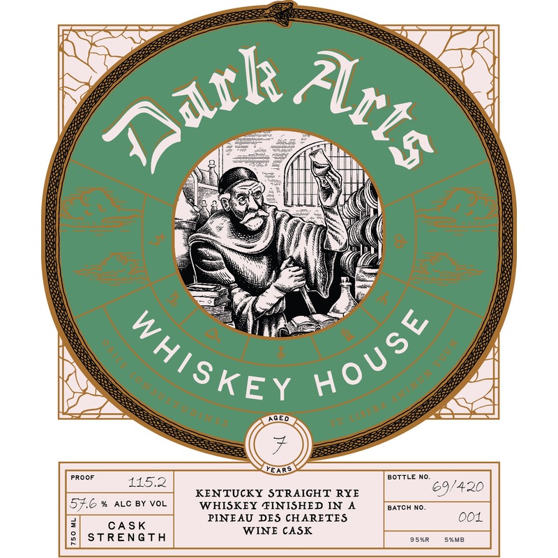 Dark Arts Whiskey House 7 Year Rye: Pineau des Charentes Cask Finish (Cask Strength)