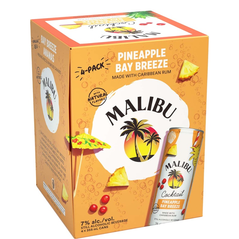 MALIBU PINEAPPLE BAY BREEZE 4 CANS