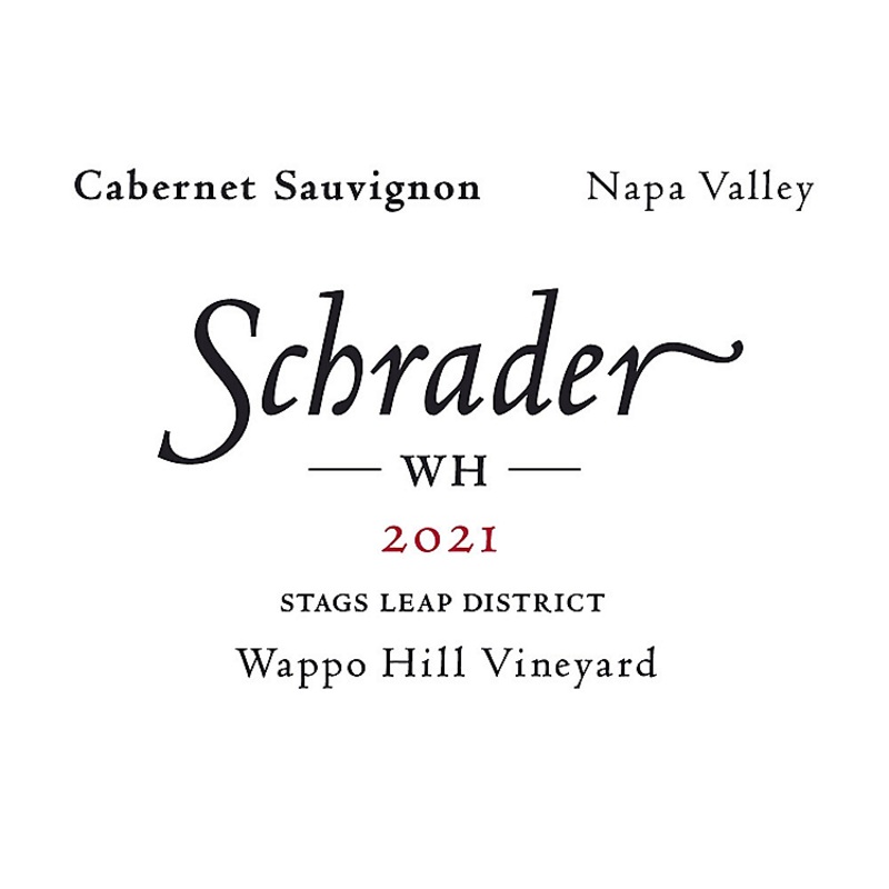 SCHRADER CABERNET SAUVIGNON WH WAPPO HILL VINEYARD STAGS LEAP DISTRICT 2021 750ML 750ML