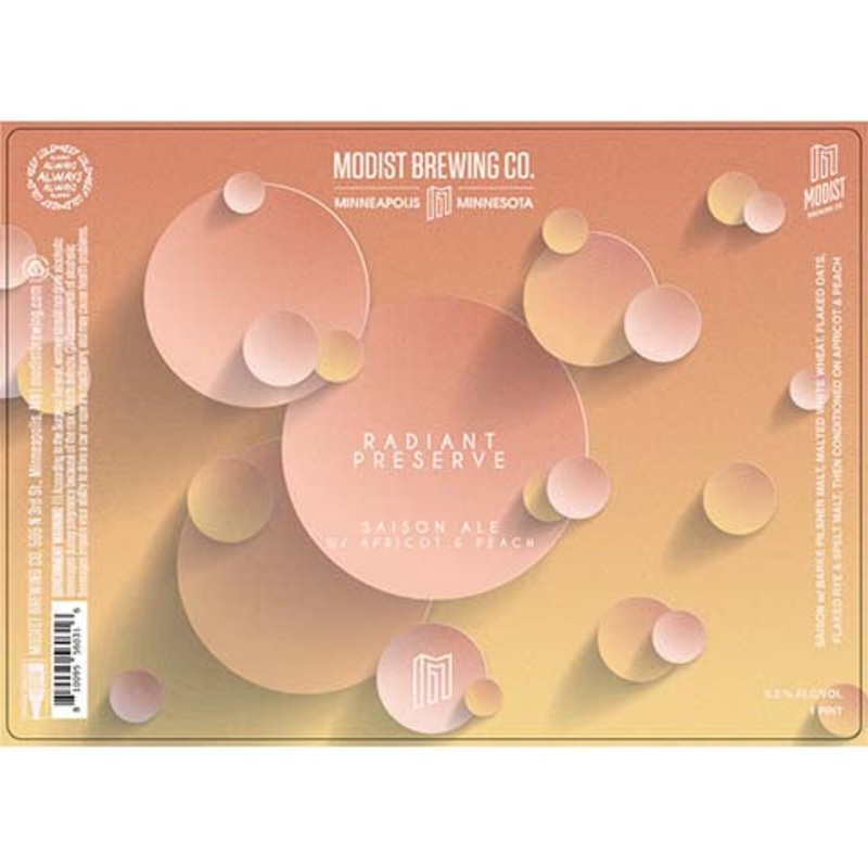 Modist Brewing Radiant Preserve Saison Ale 16OZ SINGLE CAN