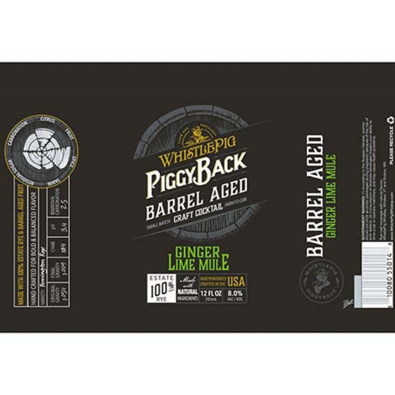 Whistlepig Piggyback Ginger Lime Mule 12OZ SINGLE CAN