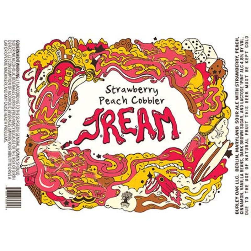Burley Oak Strawberry Peach Cobbler JREAM Sour Ale 16OZ SINGLE CAN
