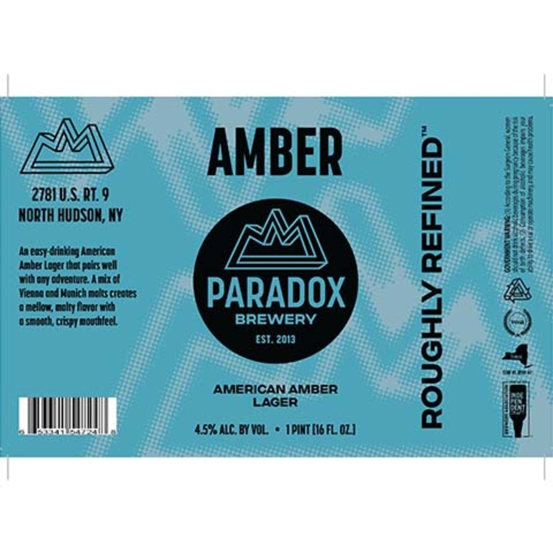 Paradox Amber Lager 16OZ SINGLE CAN
