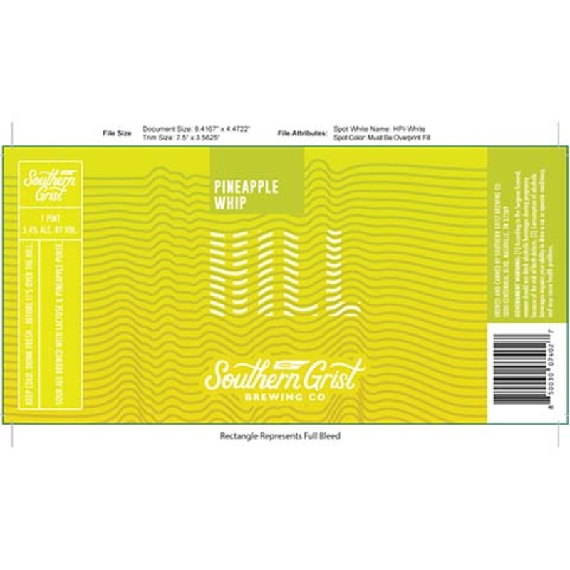 Southern Grist Pineapple Whip Hill Sour Ale 16OZ SINGLE CAN
