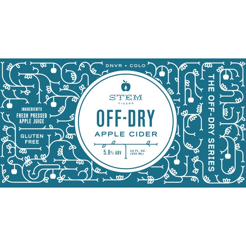 STEM CIDER OFF DRY APPLE CIDER 6/4PK CANS 12 oz (24)