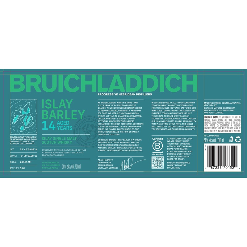 Bruichladdich Islay Barley 14 Year Old Single Malt Scotch Whisky