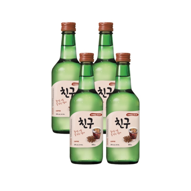 Chingu Soju Coffee 360ml Bottle x4
