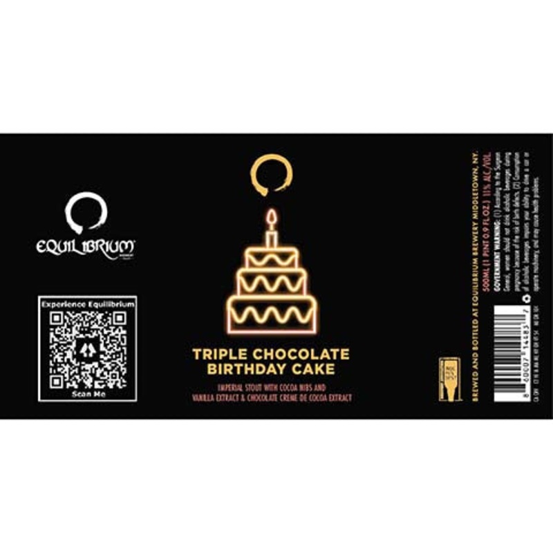 Equilibrium Triple Chocolate Birthday Cake Imperial Stout 16OZ CAN