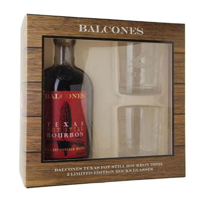 Balcones Texas Pot Still Straight Bourbon Whisky Gift Box w/Rocks Glasses 750ML BTL