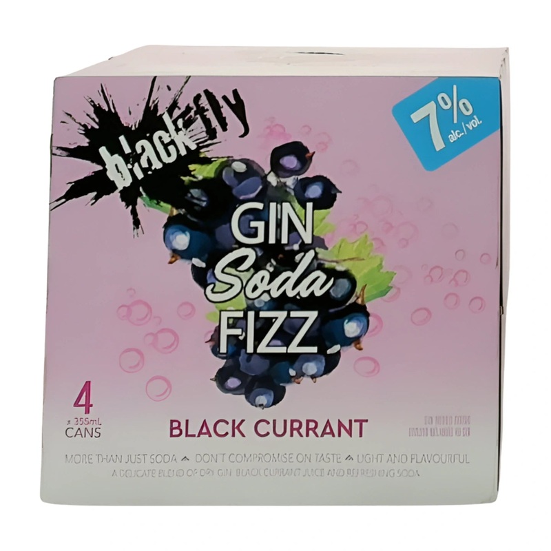 BLACK FLY GIN SODA FIZZ BLACK CURRANT 355ML 4PK CAN @ Kelowna [1056362] 1420 ml